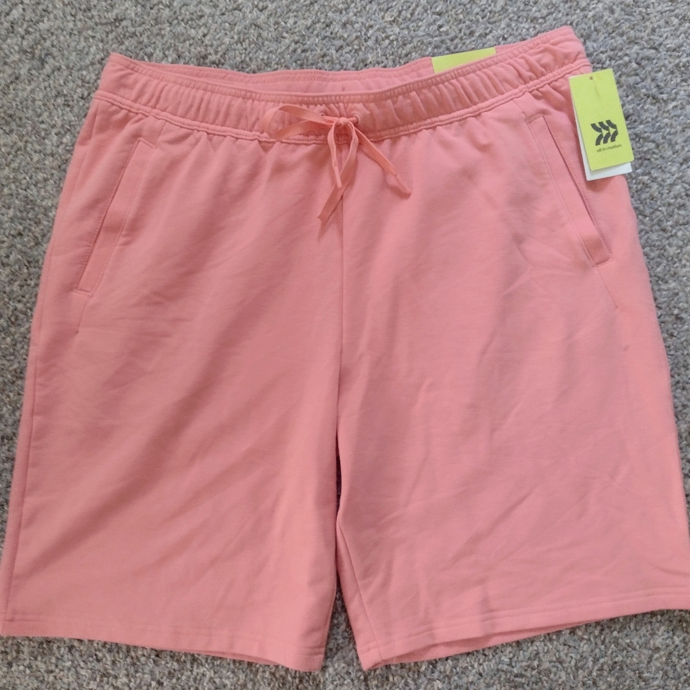 All in Motion Soft Gym Short Pink 9" Inseam Size XL